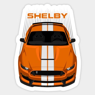 Ford Mustang Shelby GT350 2015 - 2020 - Orange - White Stripes Sticker